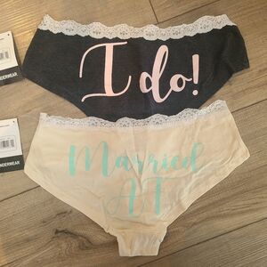 Bridal Panty Set with Lace Trim, New Size Large